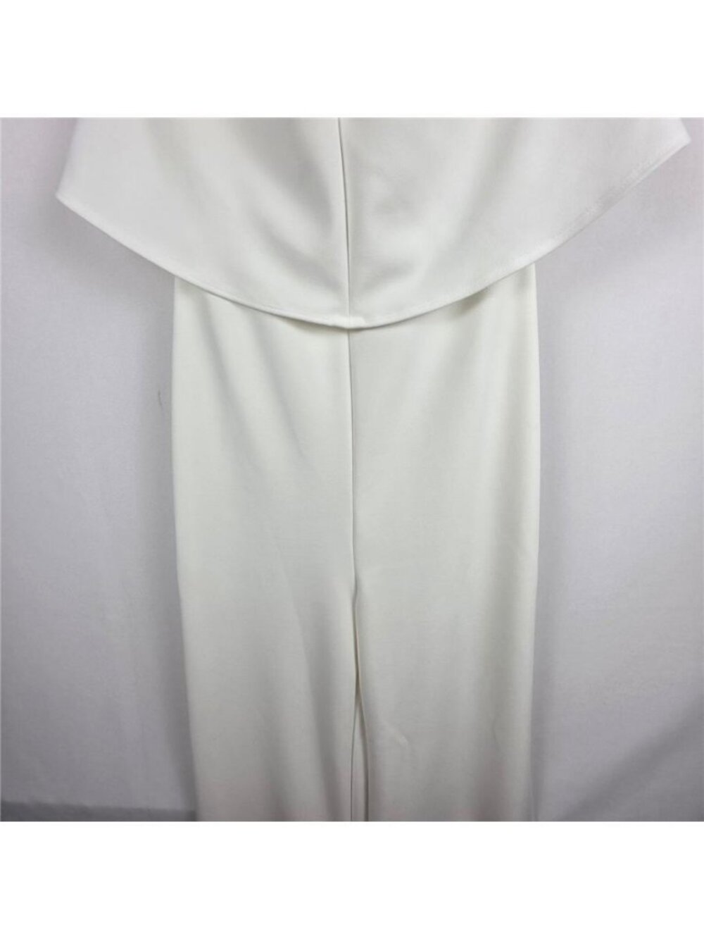 Lulus White Off Shoulder Cape Jumpsuit Wide Leg Bridal Formal Size S NWT - Picture 4 of 10